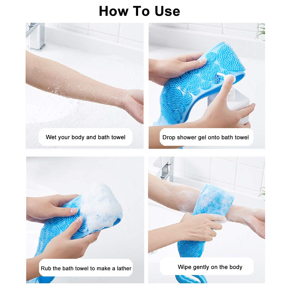 Double Side Bath Towel Scrubber - Random Color - Pack Of 01
