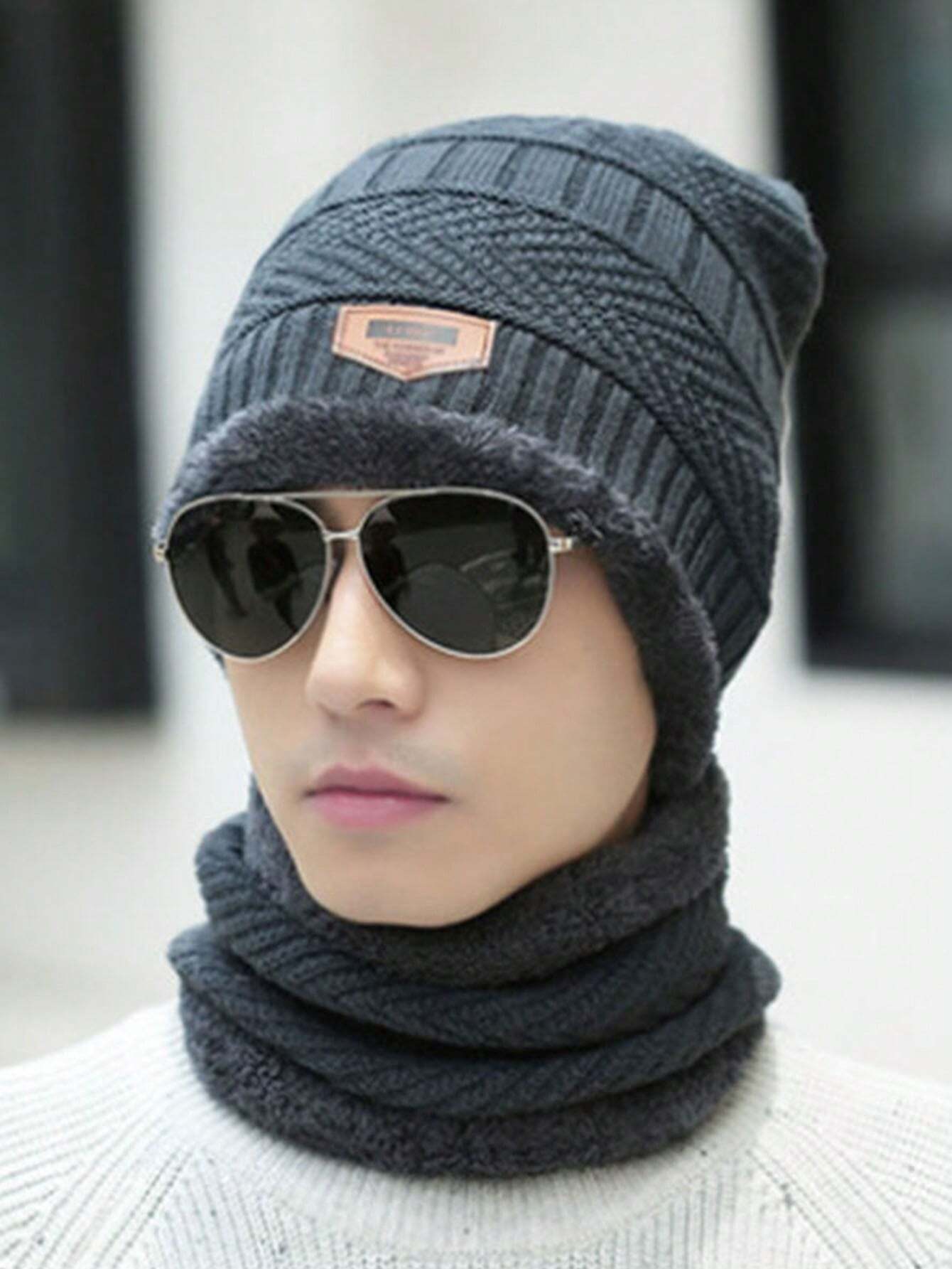 Head & Neck Cap Beanies Combo - woolen winter beanie cap with neck warmer muffler for men and women