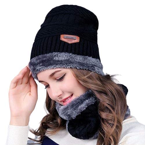 Head & Neck Cap Beanies Combo - woolen winter beanie cap with neck warmer muffler for men and women