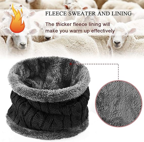 Head & Neck Cap Beanies Combo - woolen winter beanie cap with neck warmer muffler for men and women