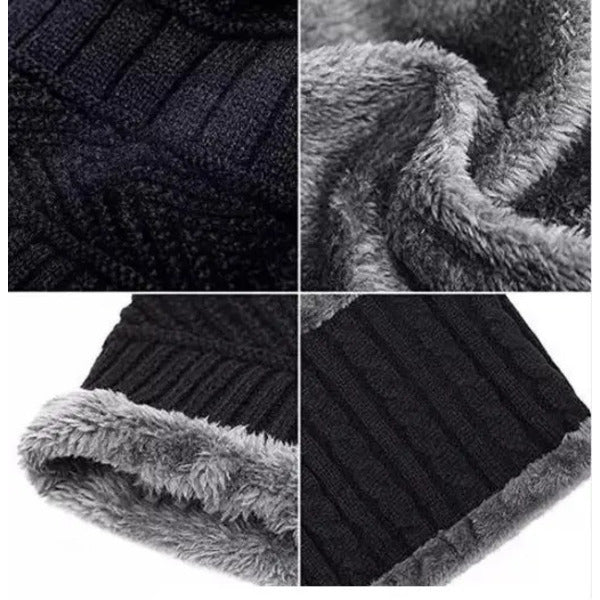 Head & Neck Cap Beanies Combo - woolen winter beanie cap with neck warmer muffler for men and women