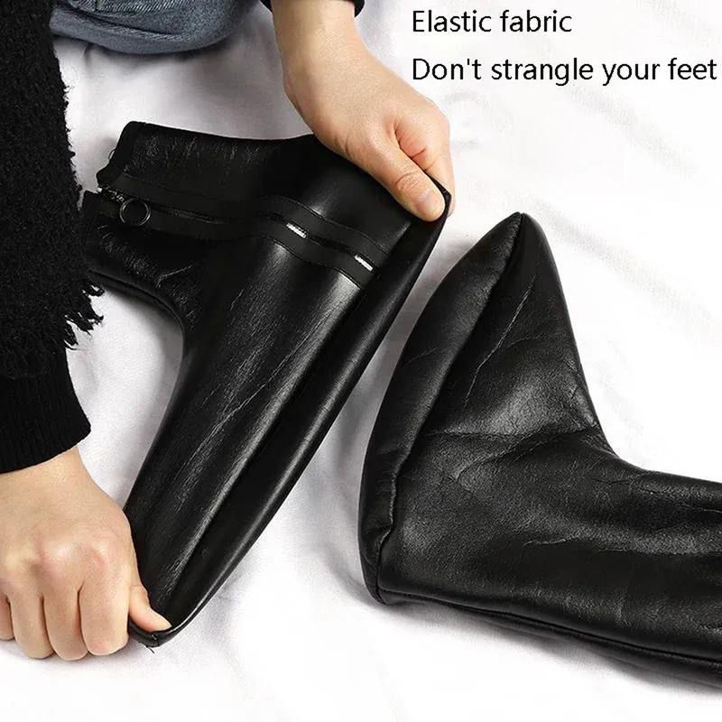 Unisex Winter Warm Leather Thermal Boat Slipper Indoor Home Soft Non-Slip Socks Men Women Breathable Comfortable Socks | Unisex Woolen Thermal Socks