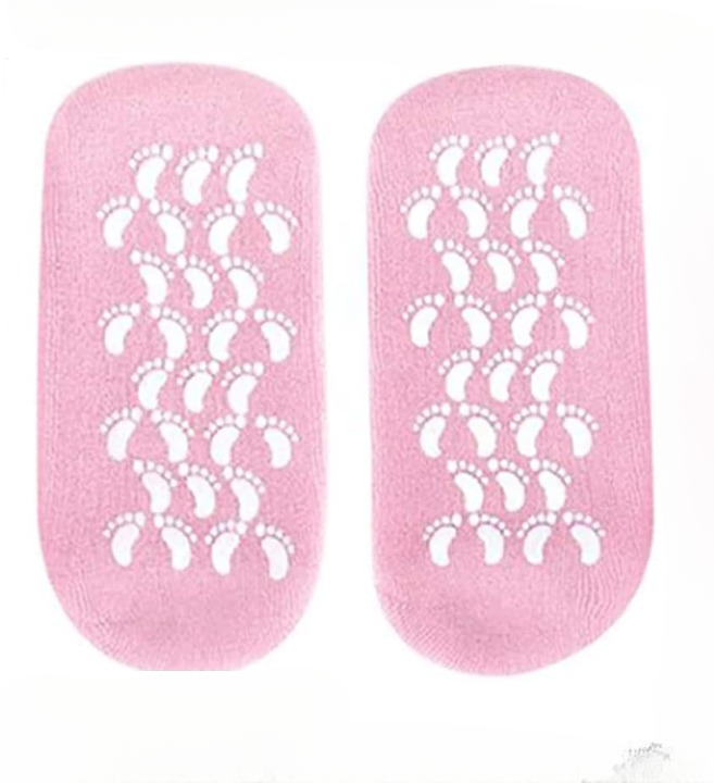 Reusable Silicone Spa Gel Socks For Dry Feet And Cracked Heel Treatment – Moisturizing Hydrating Softening And Skin Smoothing Overnight Foot Care